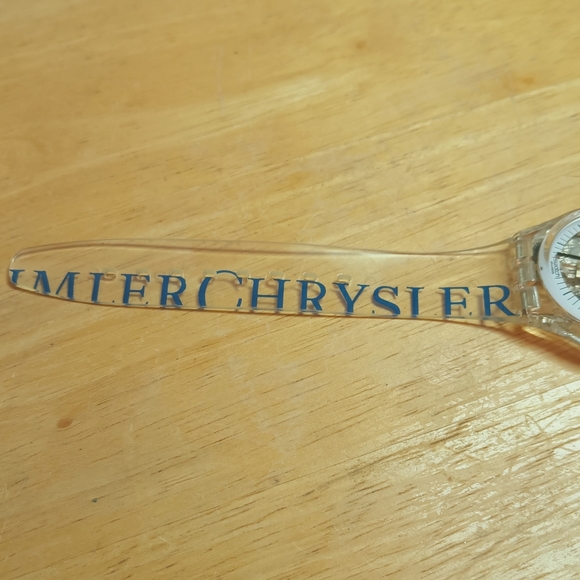X Swatch Daimler Chrysler Skeleton Clear Acrylic Case & PU Band 3 Hand - Picture 5 of 8